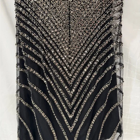 Pronovias Black Strapless Dress with Silver - Atos style 48- Beading size 4 - Picture 9 of 15